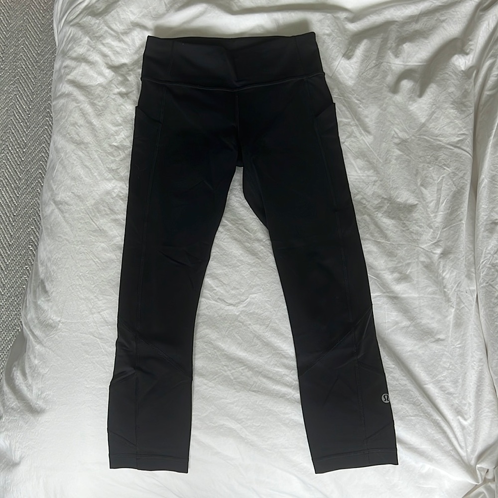 Lululemon fast and free cropped leggings with back zipper